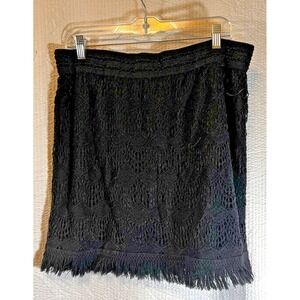 Bongo‎ Plus - Lace and Fringe Mini Skirt Black 1x Festival Event Boho Hipster